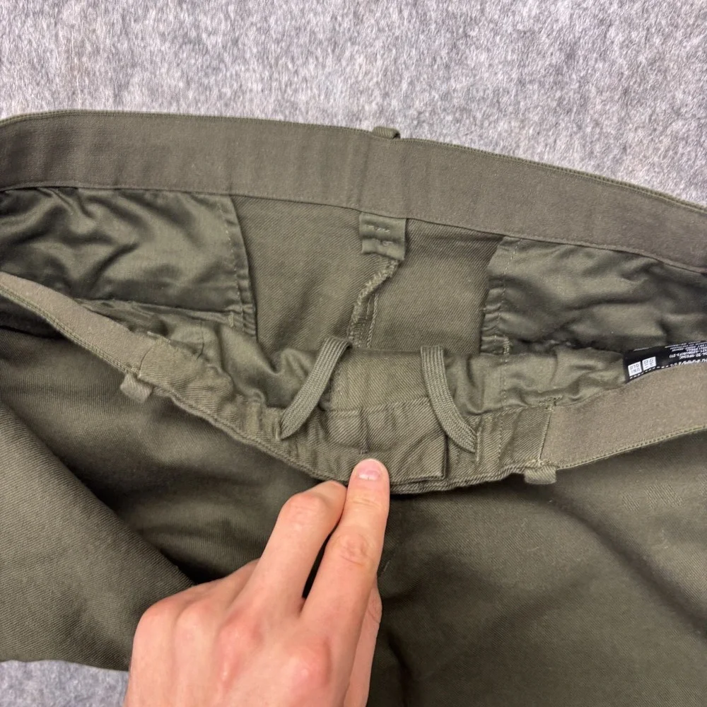 UNIQLO Trouser Pants Men's‎ Large Green Stretch Drawstring Baggy